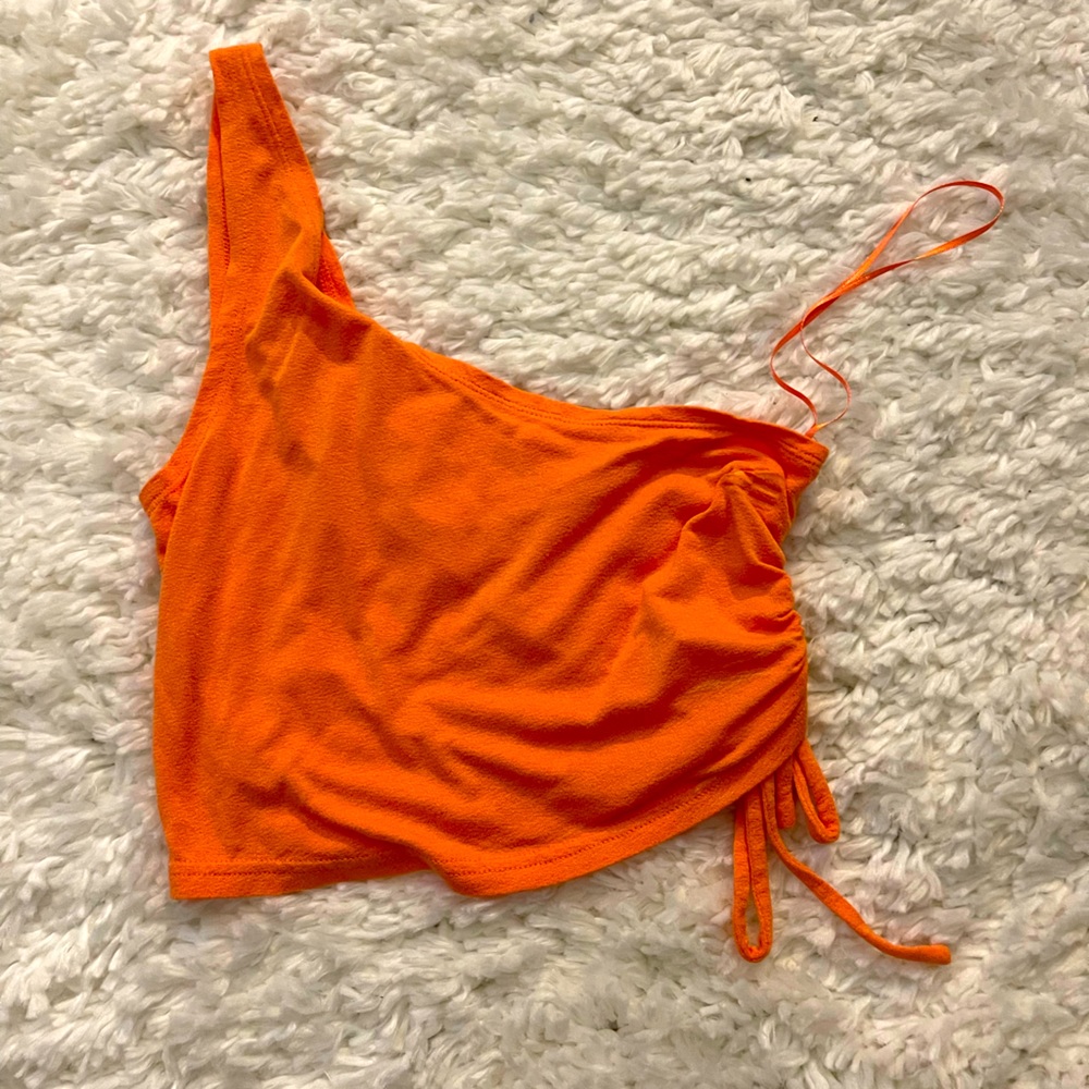 Orange one shoulder top